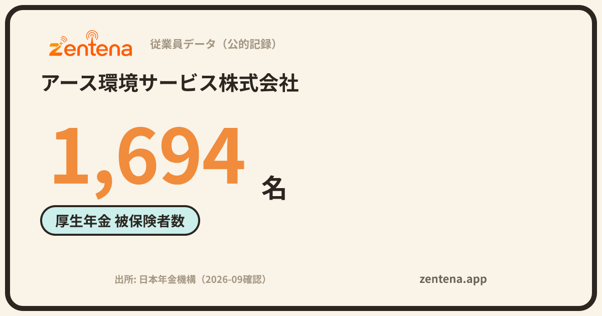アース環境サービス株式会社の従業員データカード