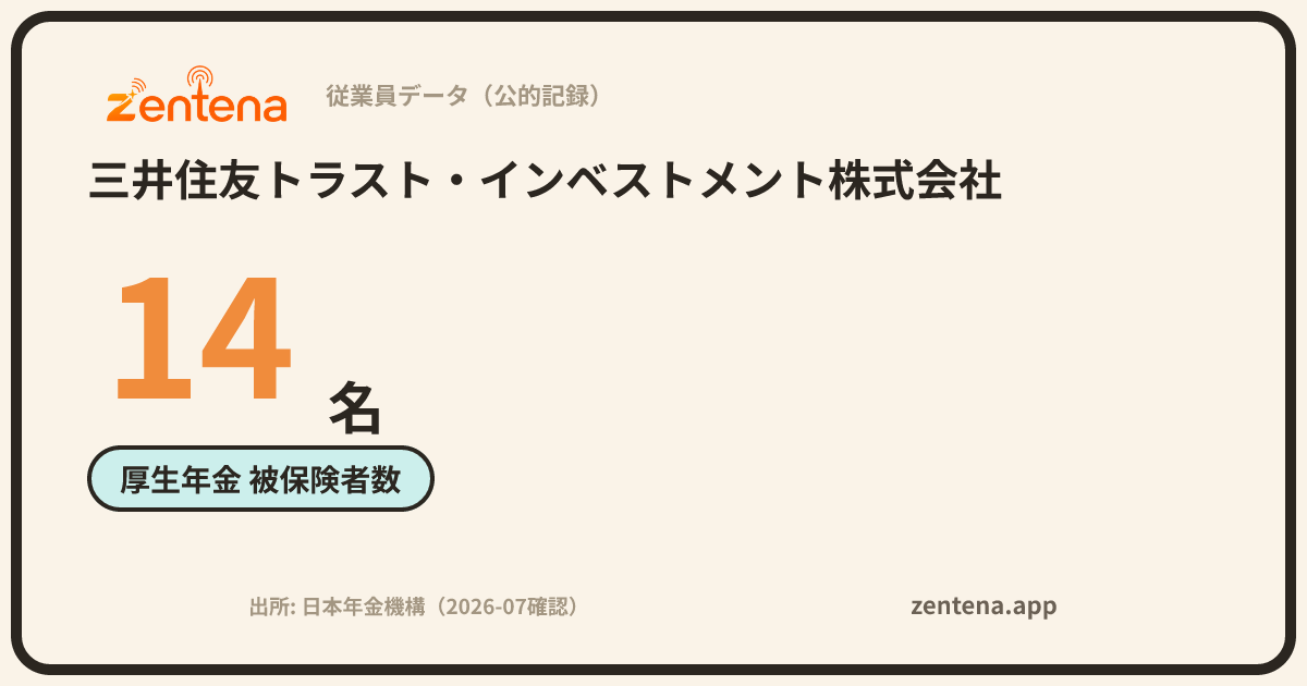 三井住友トラスト・インベストメント株式会社の従業員データカード