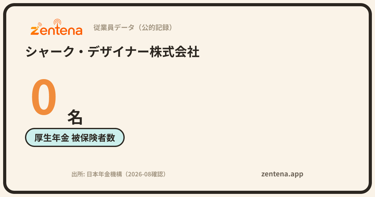 シャーク・デザイナー株式会社の従業員データカード