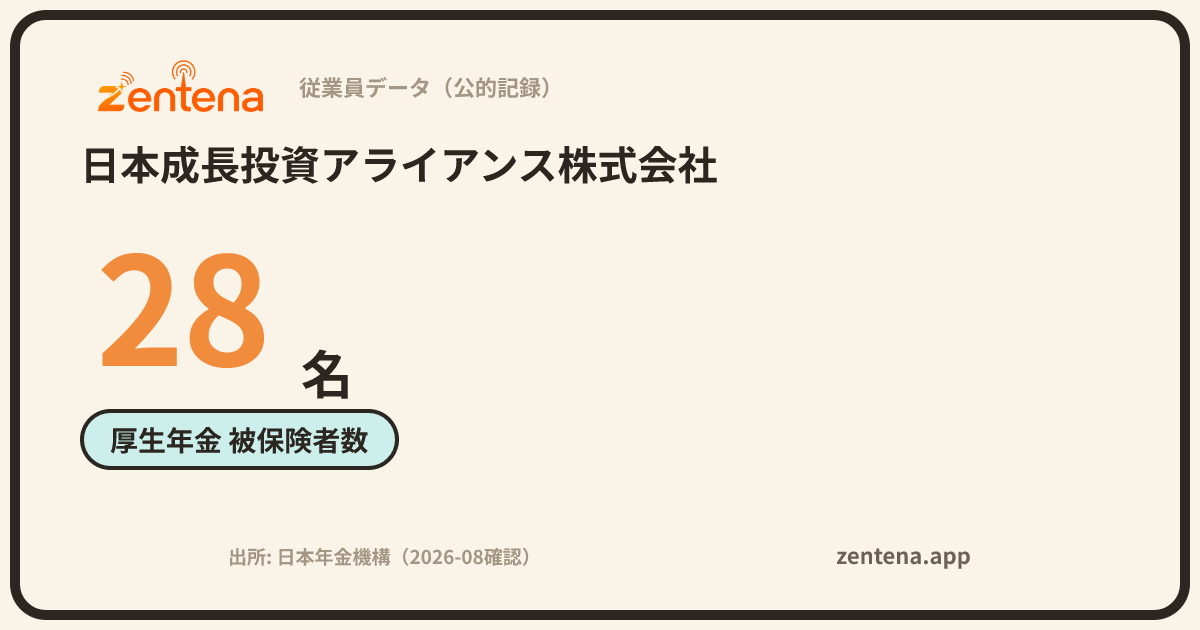 日本成長投資アライアンス株式会社の従業員データカード