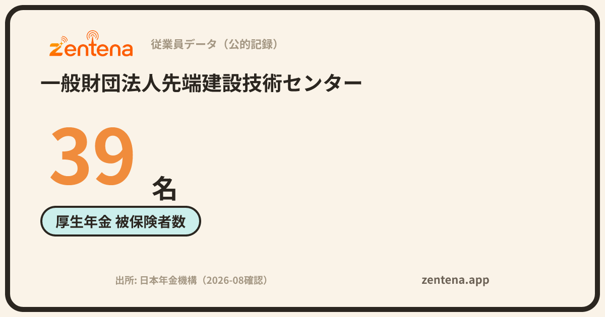 一般財団法人先端建設技術センターの従業員データカード