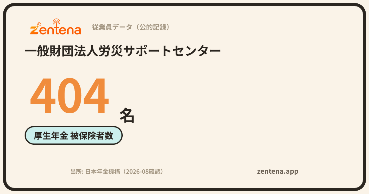 一般財団法人労災サポートセンターの従業員データカード
