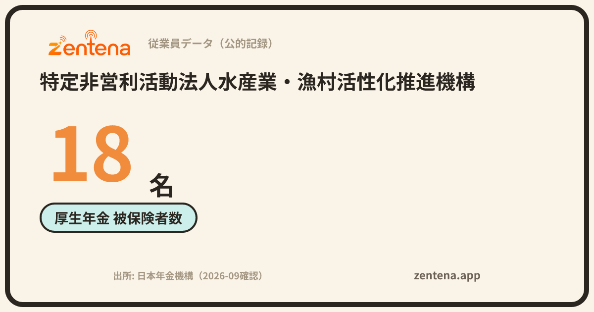 特定非営利活動法人水産業・漁村活性化推進機構の従業員データカード