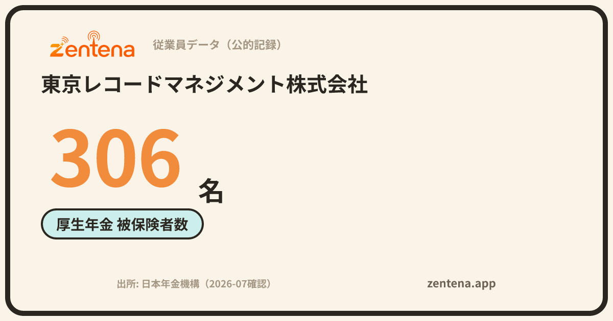 東京レコードマネジメント株式会社の従業員データカード