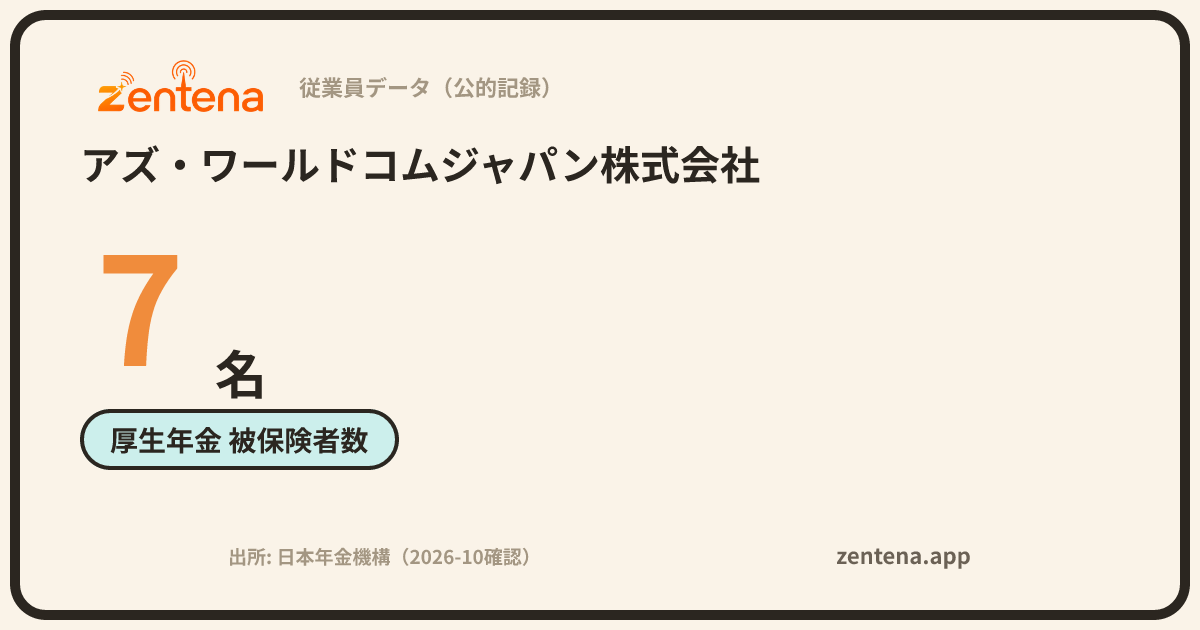 アズ・ワールドコムジャパン株式会社の従業員データカード