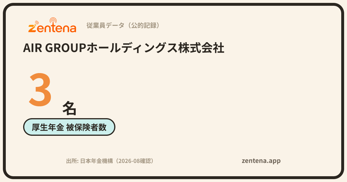 AIR GROUPホールディングス株式会社の従業員データカード