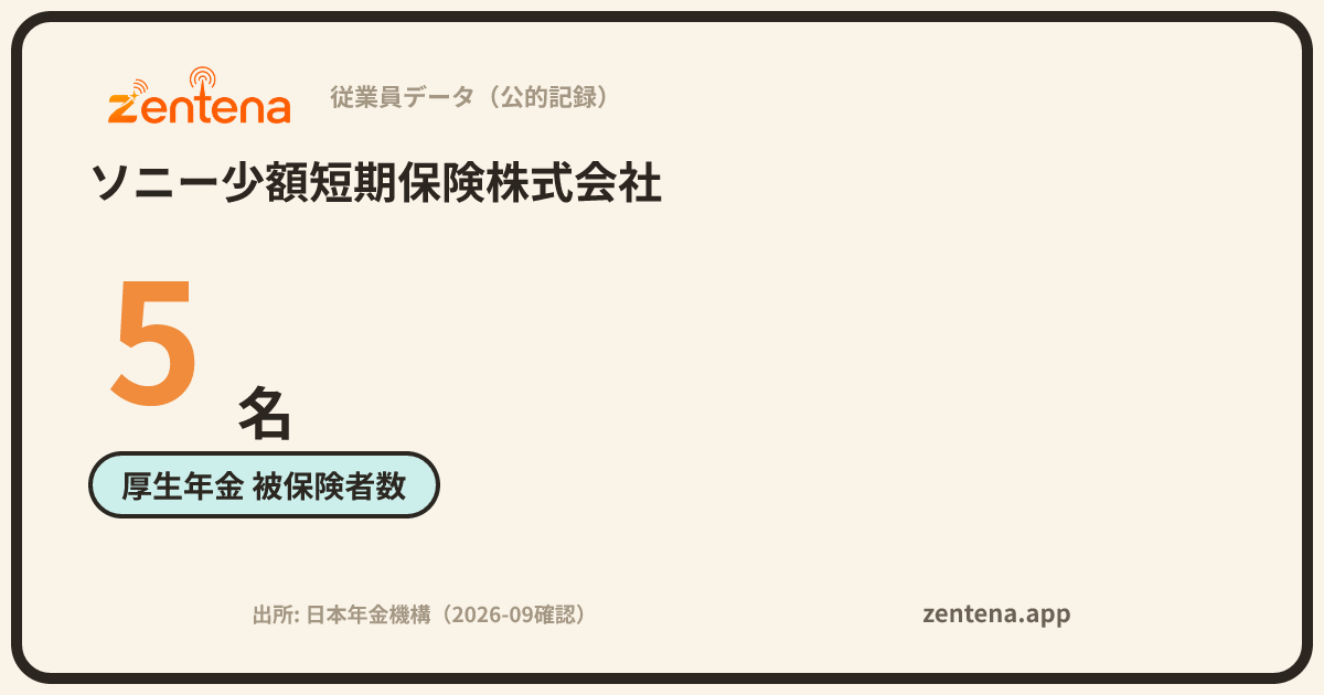 ソニー少額短期保険株式会社の従業員データカード
