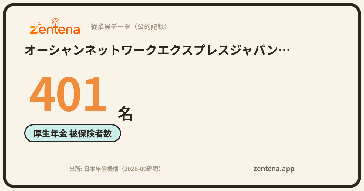 オーシャンネットワークエクスプレスジャパン株式会社の従業員データカード