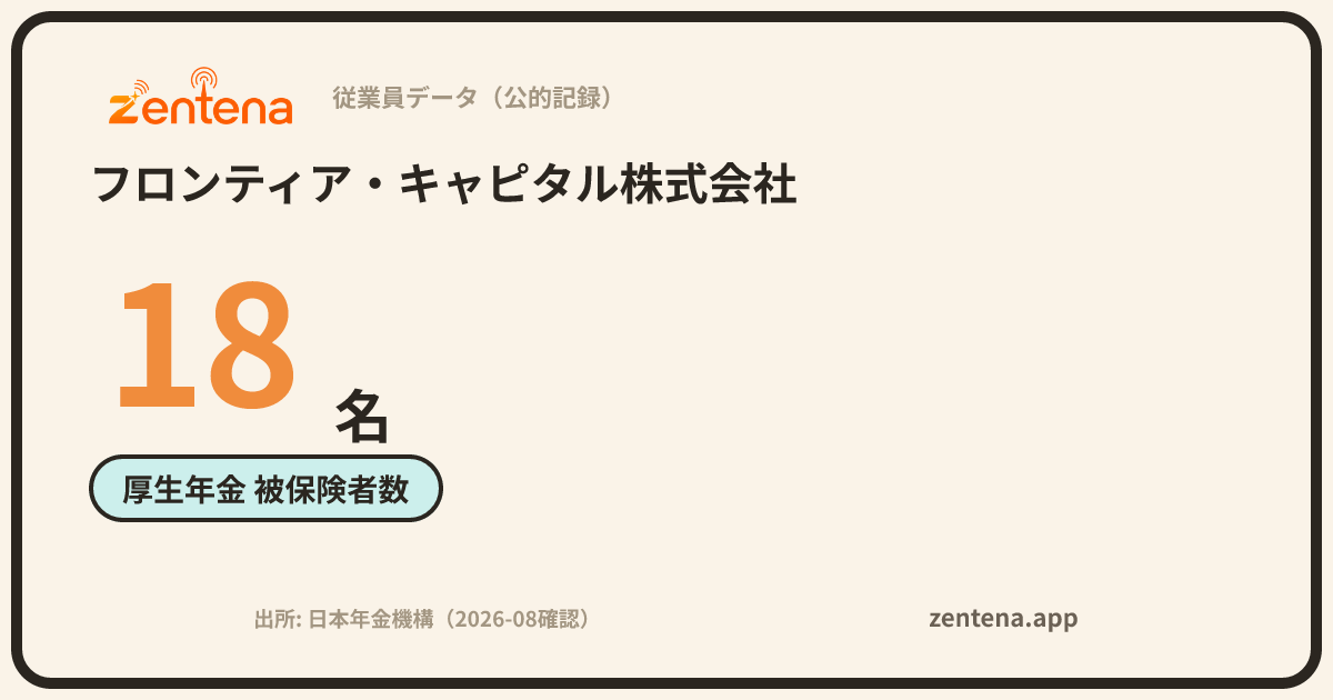 フロンティア・キャピタル株式会社の従業員データカード