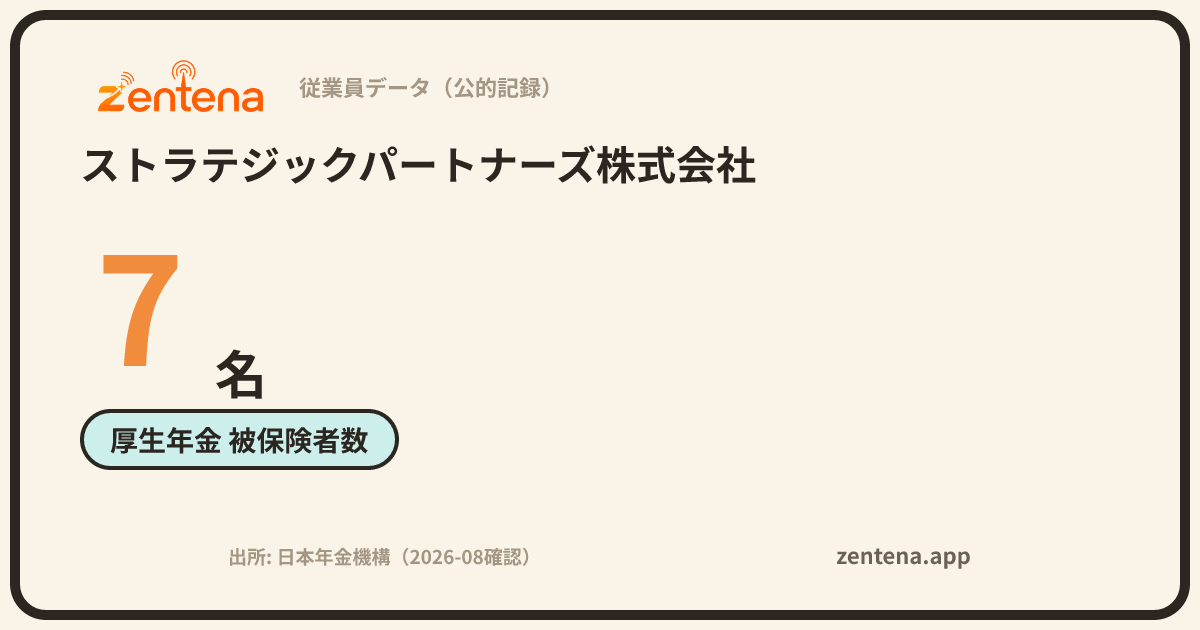 ストラテジックパートナーズ株式会社の従業員データカード