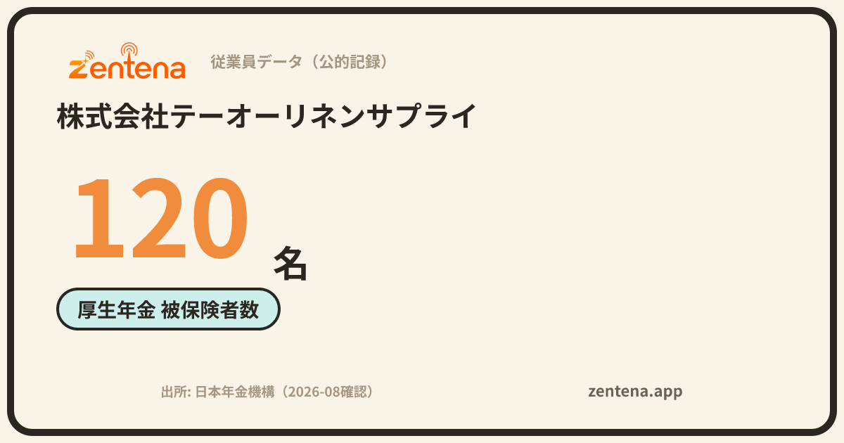 株式会社テーオーリネンサプライの従業員データカード