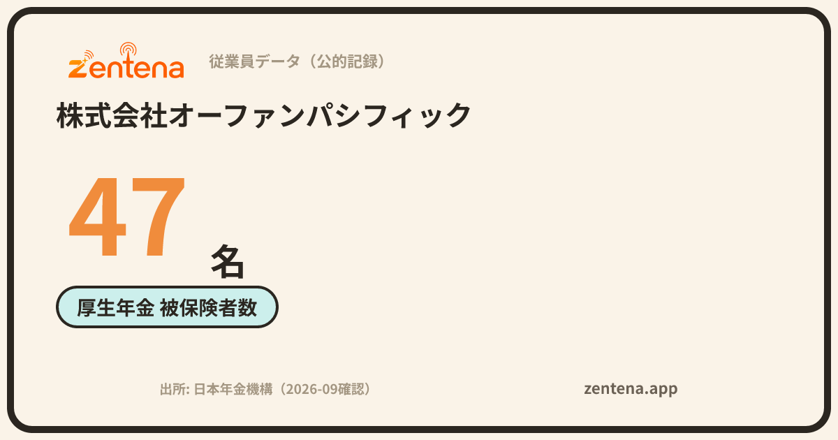 株式会社オーファンパシフィックの従業員データカード