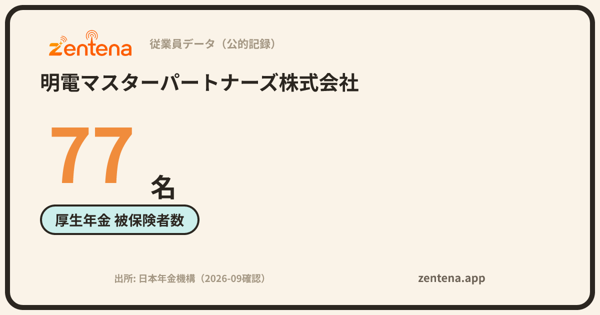 明電マスターパートナーズ株式会社の従業員データカード
