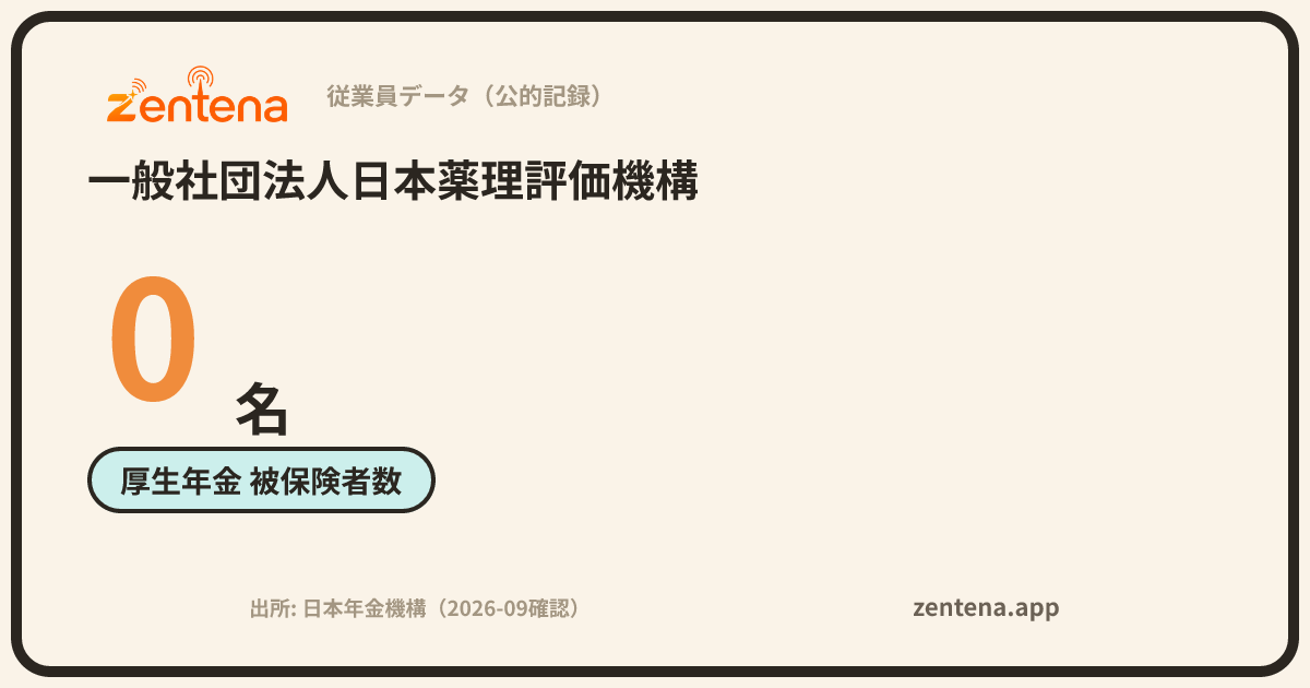 一般社団法人日本薬理評価機構の従業員データカード