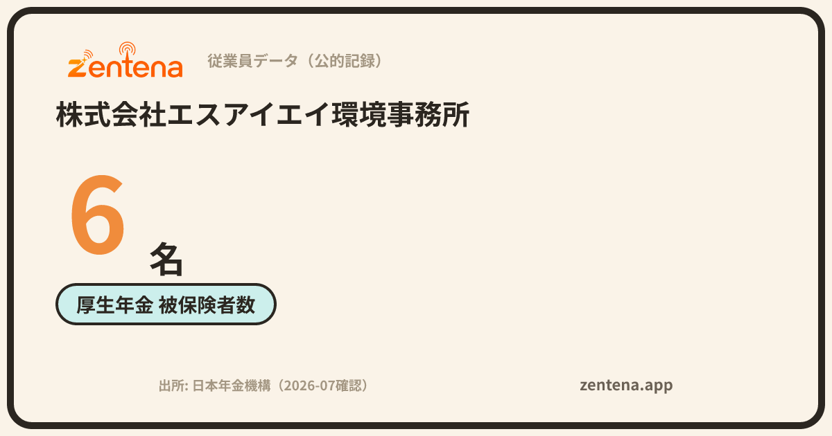 株式会社エスアイエイ環境事務所の従業員データカード