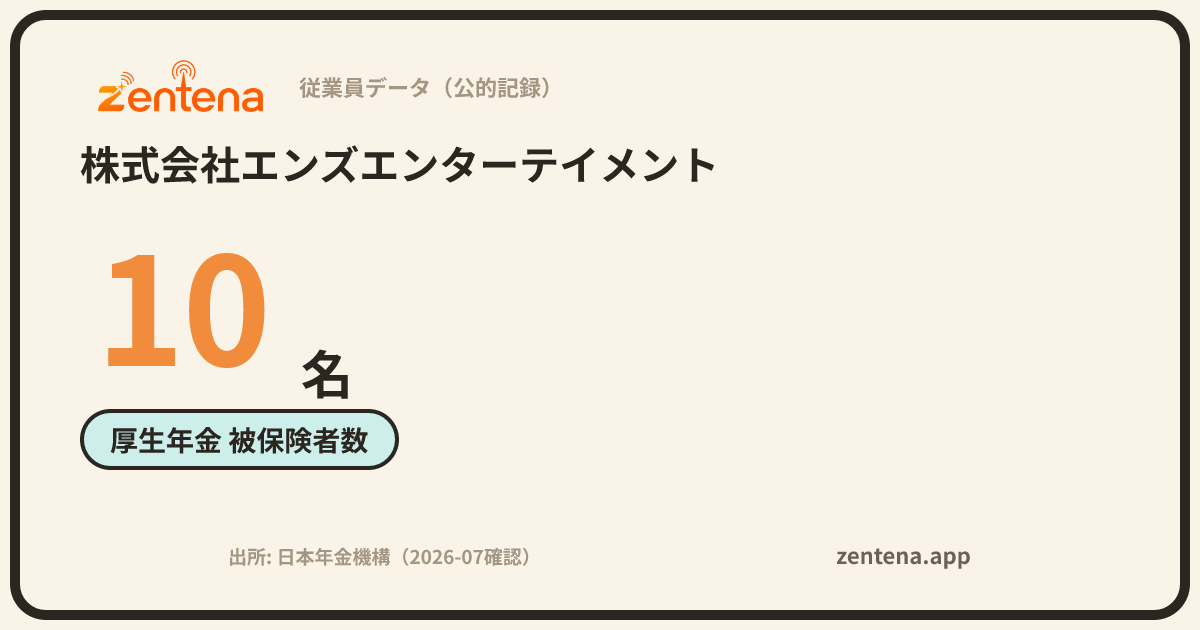 株式会社エンズエンターテイメントの従業員データカード