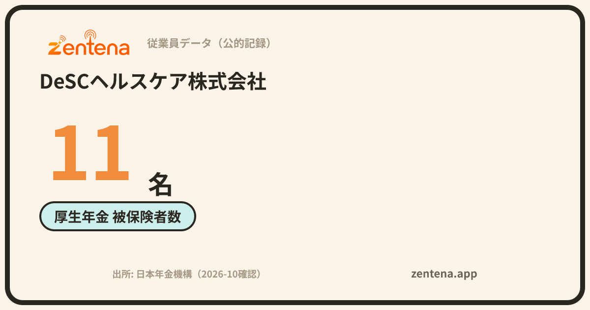 DeSCヘルスケア株式会社の従業員データカード