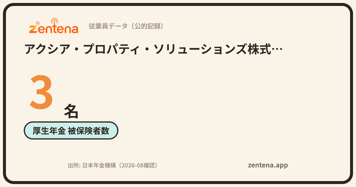 アクシア・プロパティ・ソリューションズ株式会社の従業員データカード
