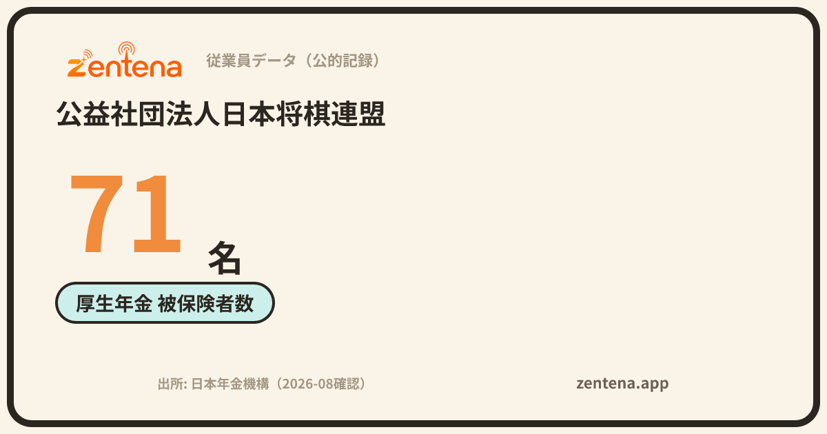 公益社団法人日本将棋連盟の従業員データカード