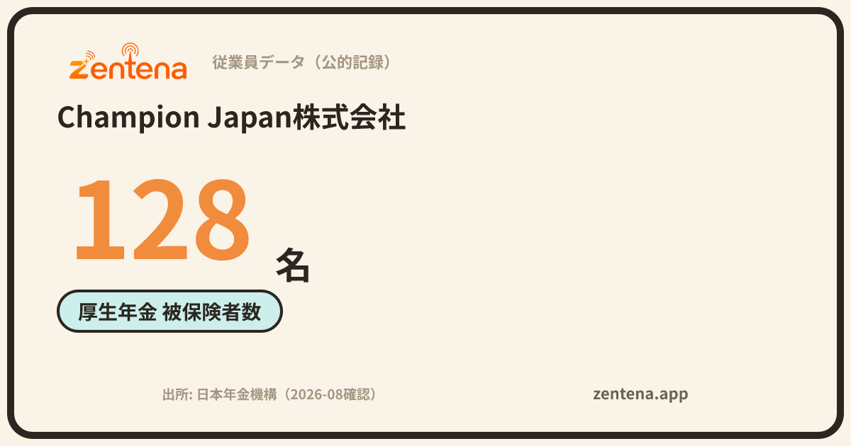 Champion Japan株式会社の従業員データカード