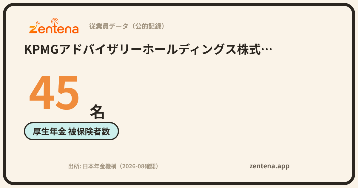 KPMGアドバイザリーホールディングス株式会社の従業員データカード