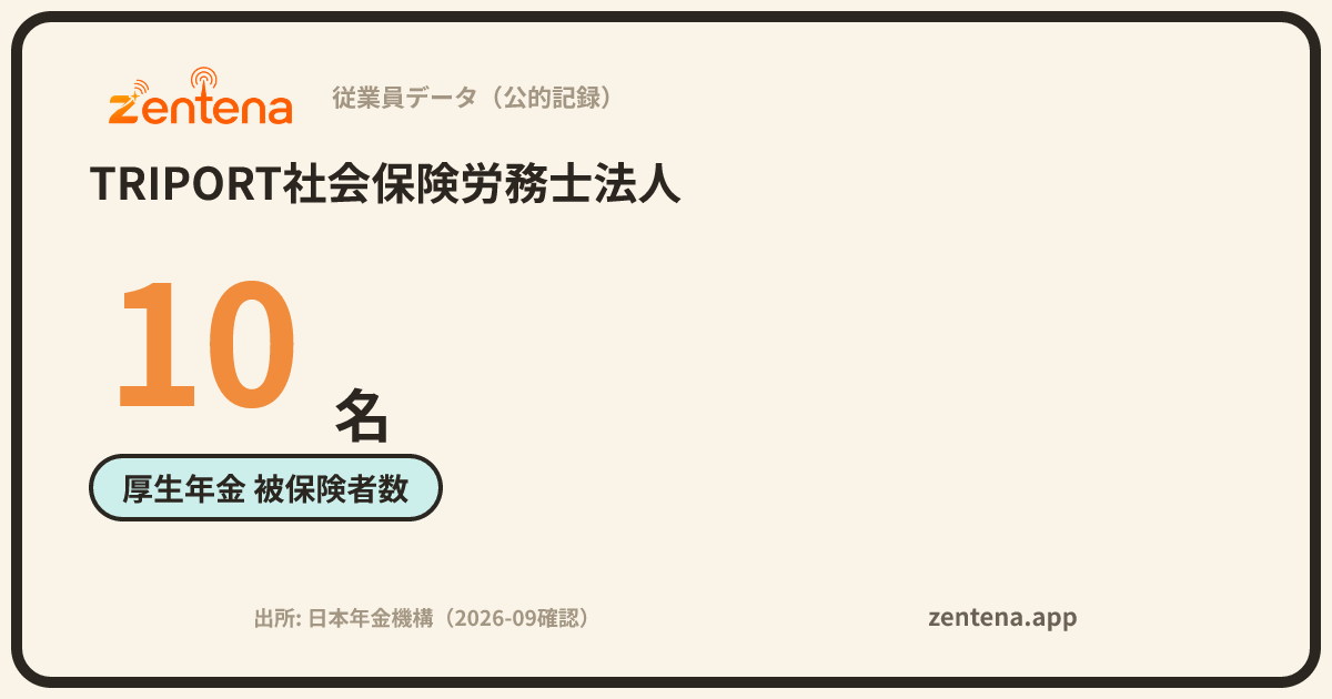 TRIPORT社会保険労務士法人の従業員データカード