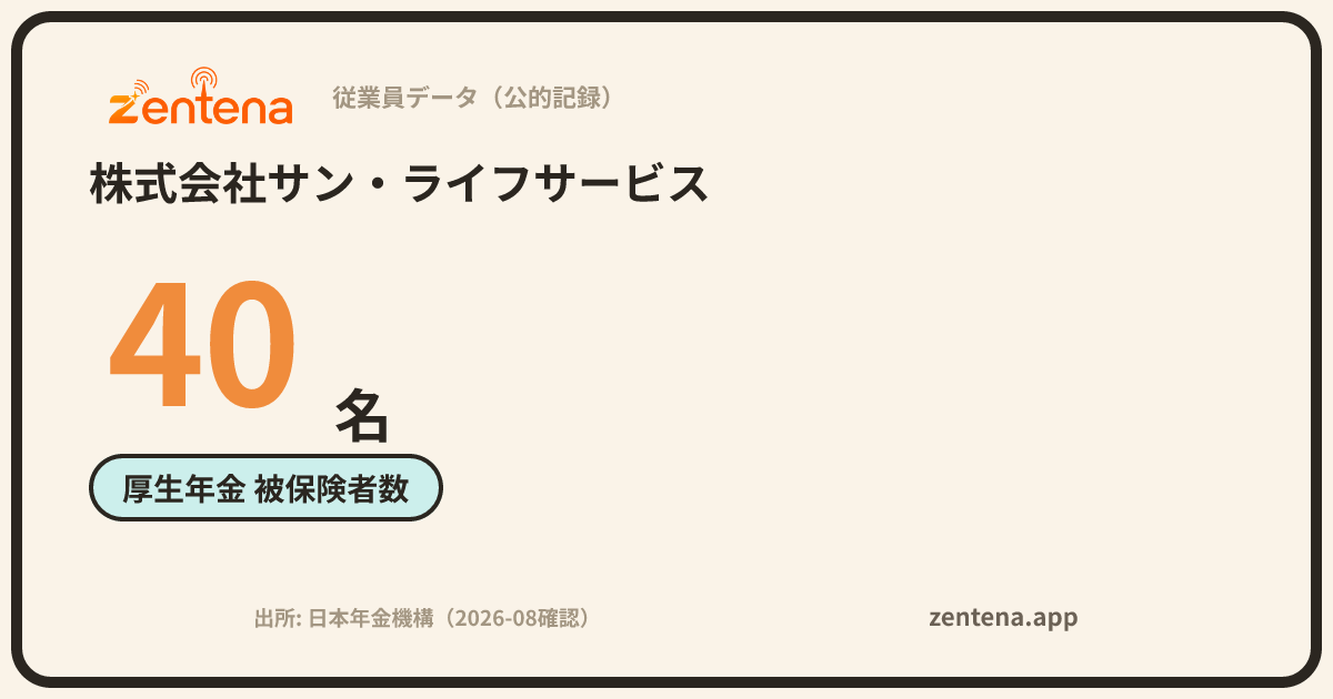 株式会社サン・ライフサービスの従業員データカード
