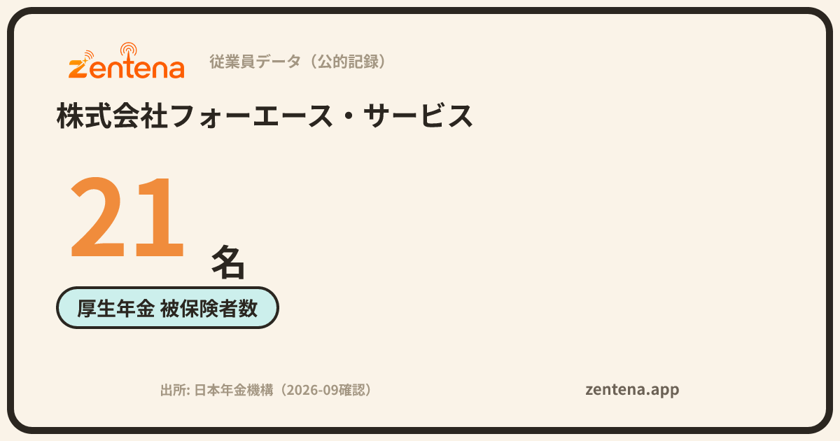 株式会社フォーエース・サービスの従業員データカード