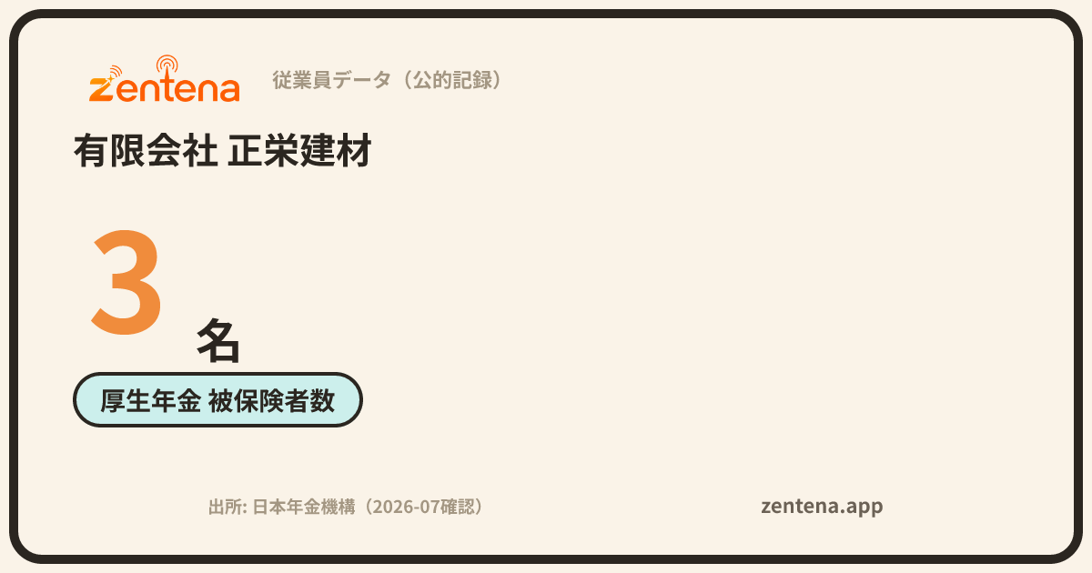 有限会社 正栄建材の従業員データカード