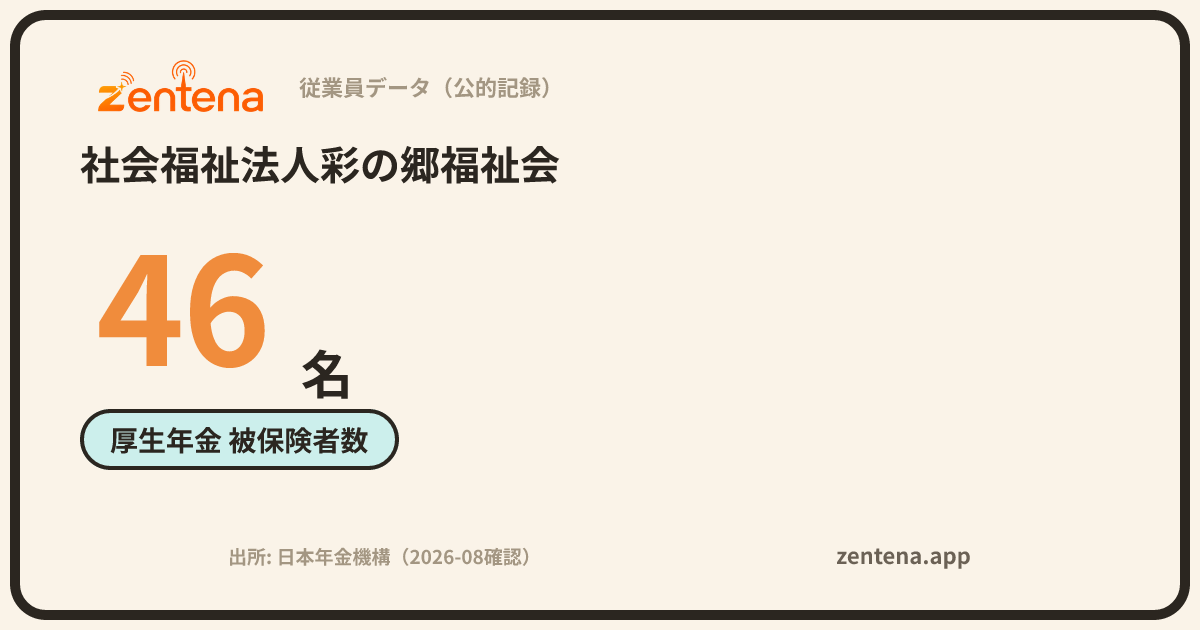 社会福祉法人彩の郷福祉会の従業員データカード