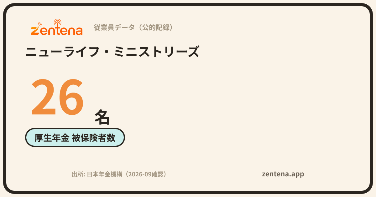 ニューライフ・ミニストリーズの従業員データカード