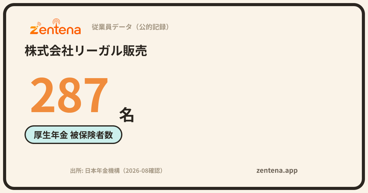 株式会社リーガル販売の従業員データカード