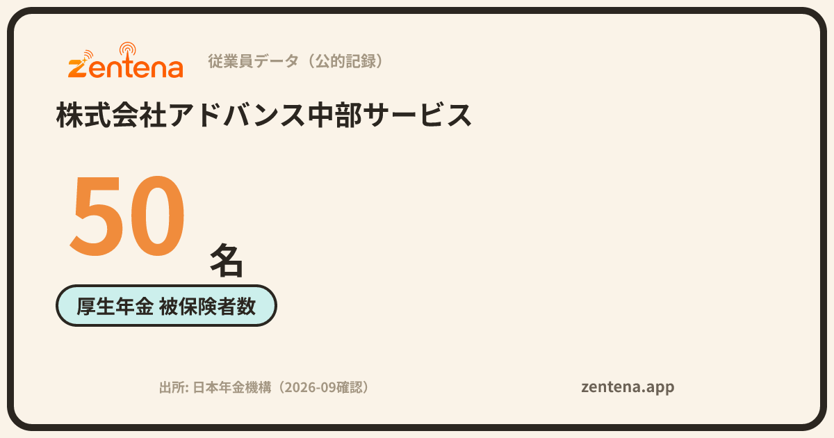 株式会社アドバンス中部サービスの従業員データカード