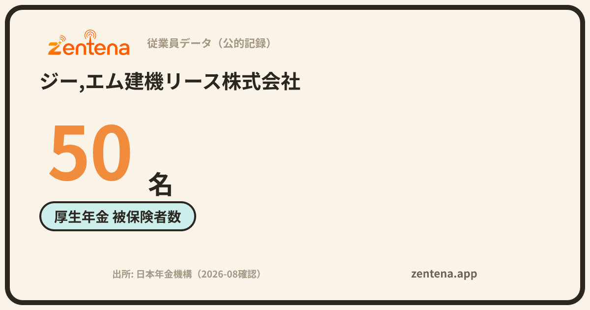 ジー,エム建機リース株式会社の従業員データカード
