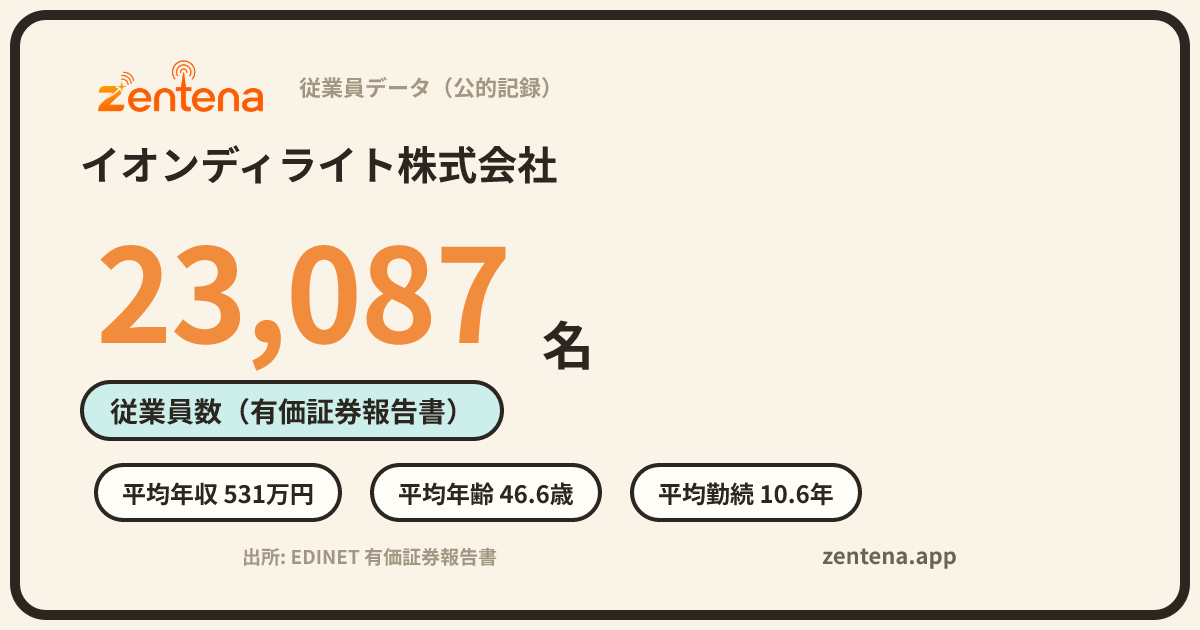 イオンディライト株式会社の従業員データカード