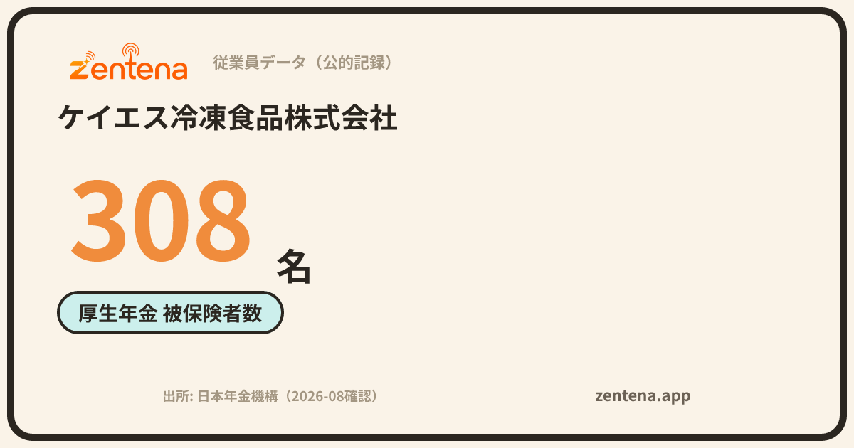 ケイエス冷凍食品株式会社の従業員データカード