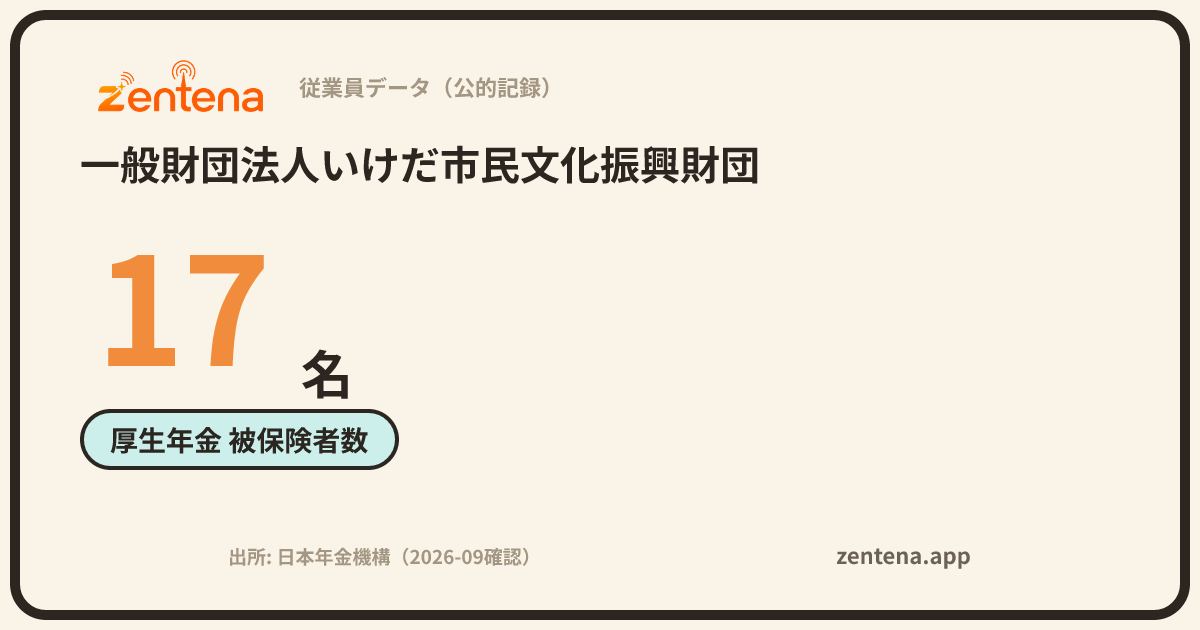 一般財団法人いけだ市民文化振興財団の従業員データカード