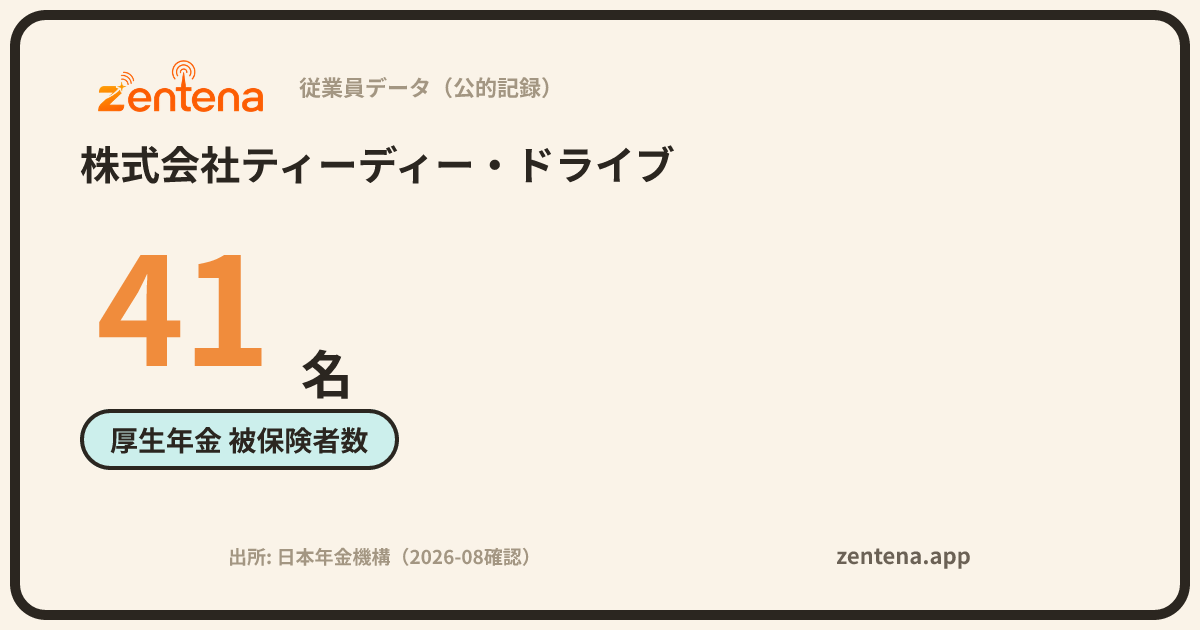 株式会社ティーディー・ドライブの従業員データカード