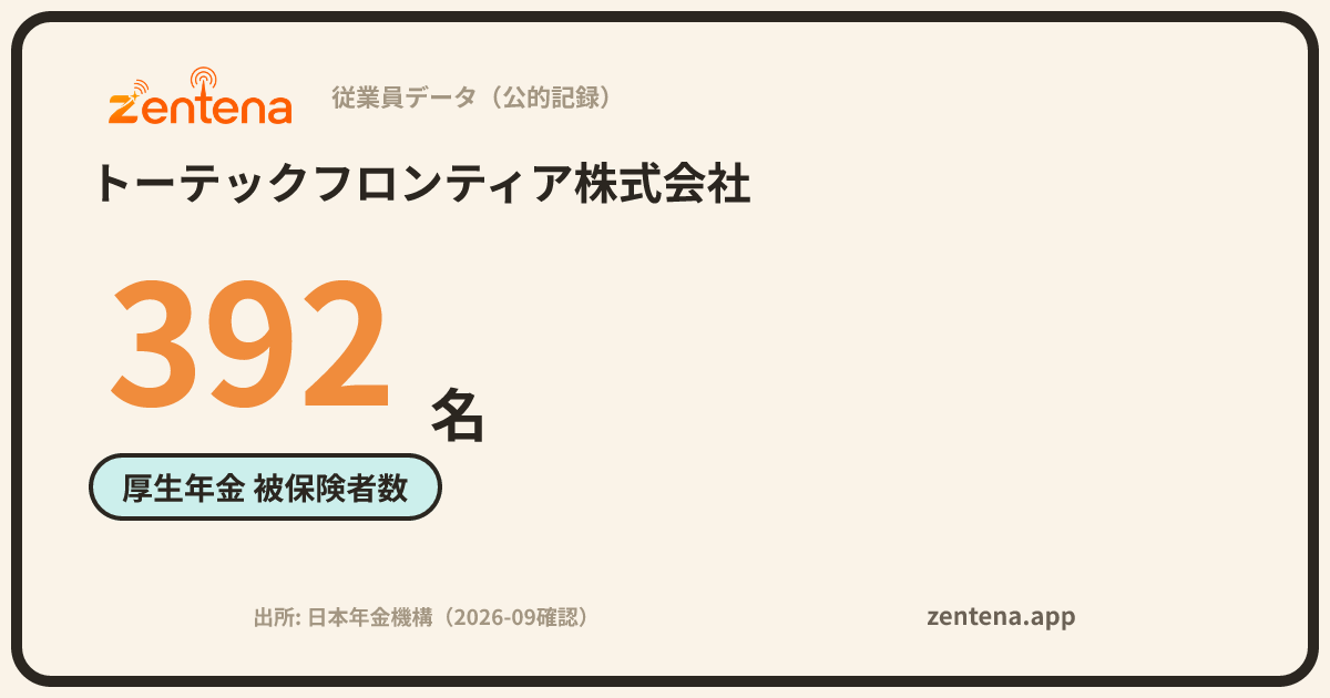 トーテックフロンティア株式会社の従業員データカード