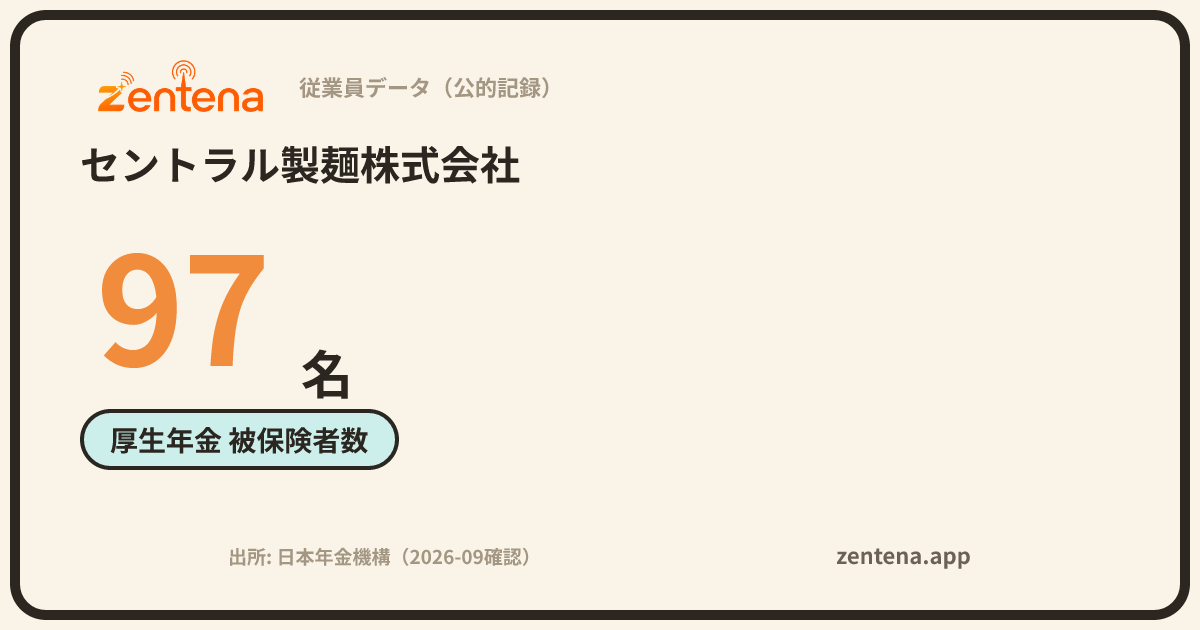 セントラル製麺株式会社の従業員データカード
