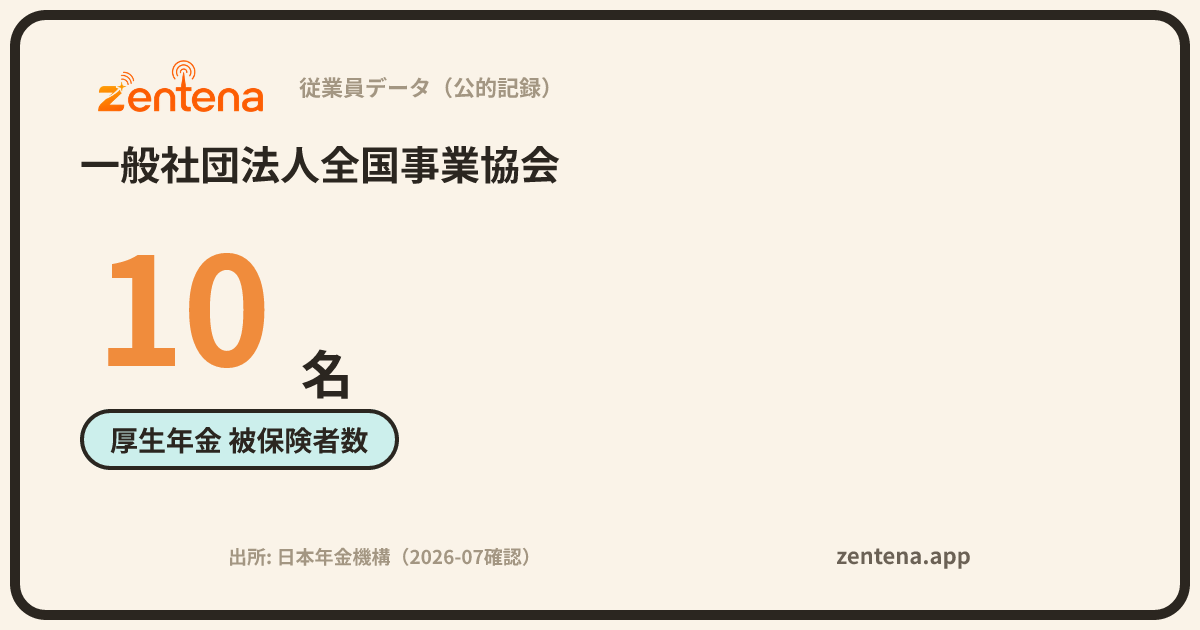 一般社団法人全国事業協会の従業員データカード