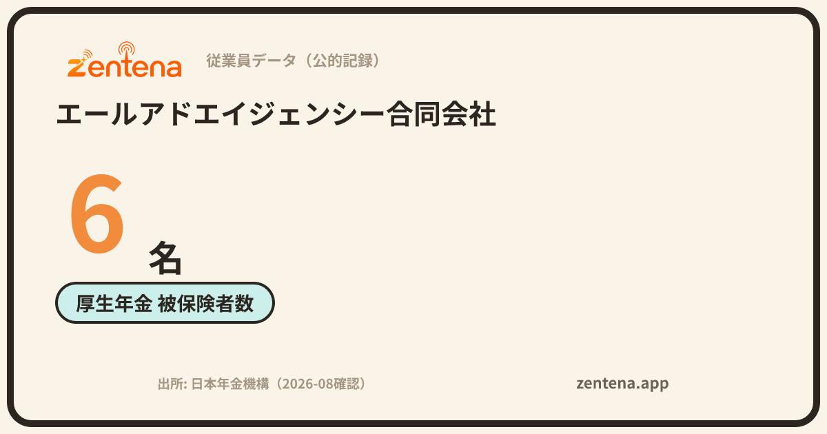 エールアドエイジェンシー合同会社の従業員データカード