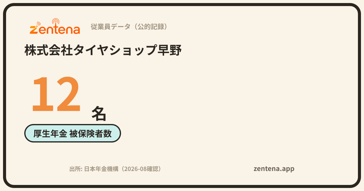 株式会社タイヤショップ早野の従業員データカード