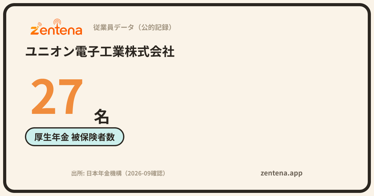 ユニオン電子工業株式会社の従業員データカード