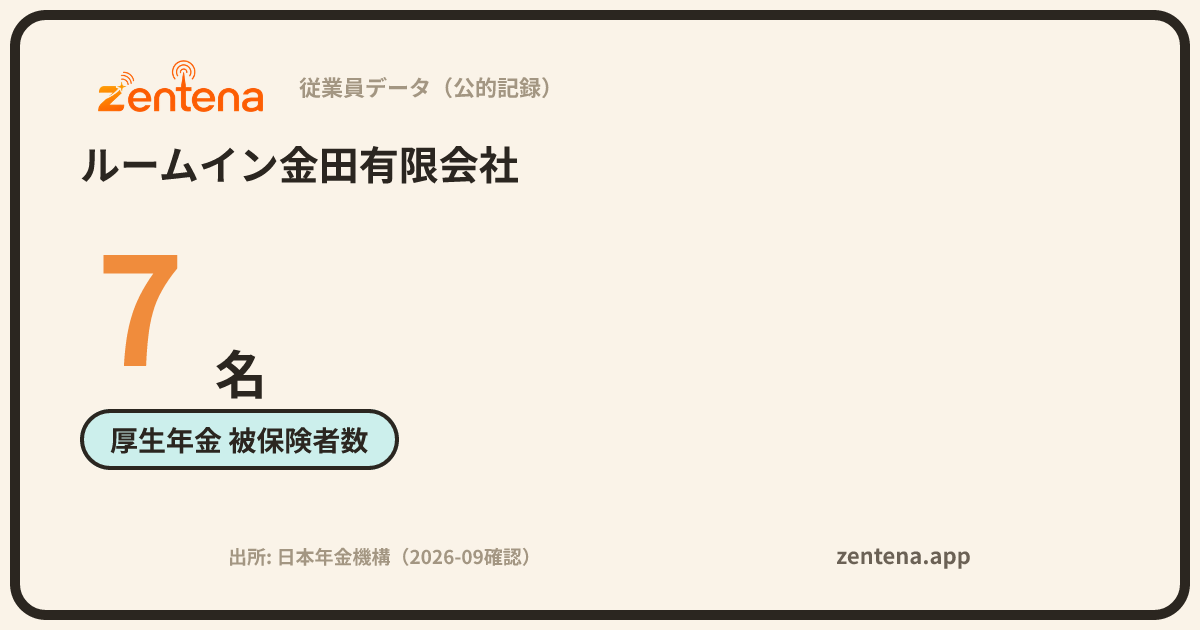 ルームイン金田有限会社の従業員データカード