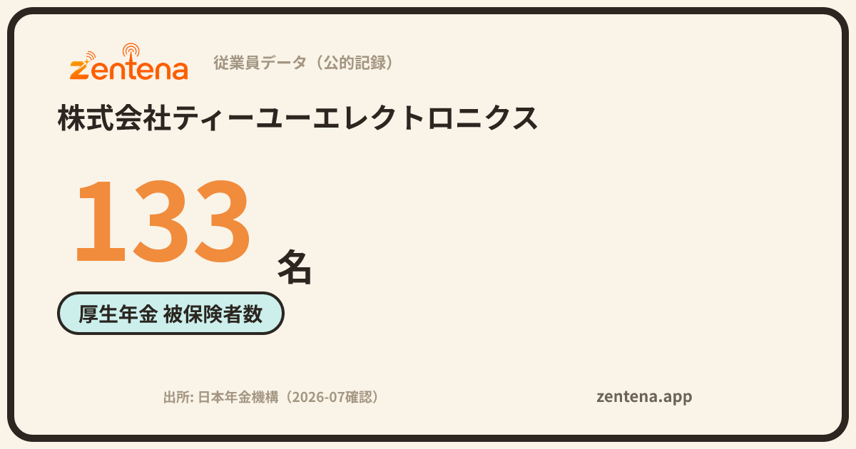 株式会社ティーユーエレクトロニクスの従業員データカード