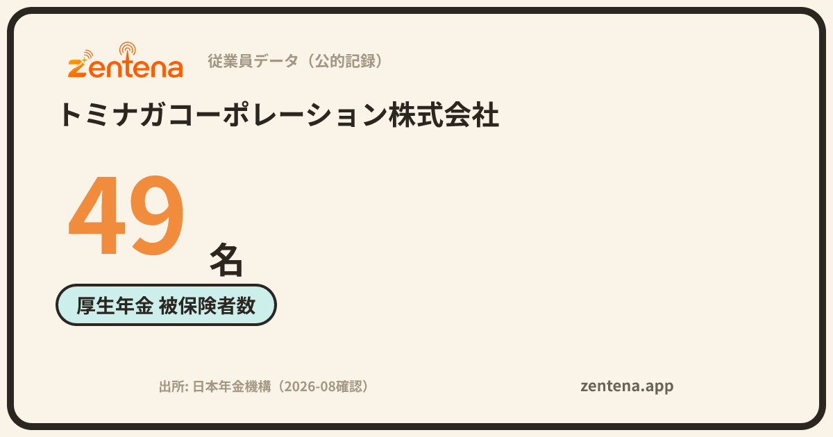 トミナガコーポレーション株式会社の従業員データカード