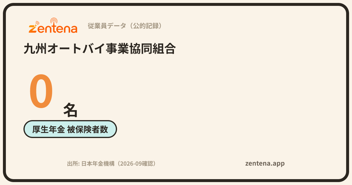 九州オートバイ事業協同組合の従業員データカード