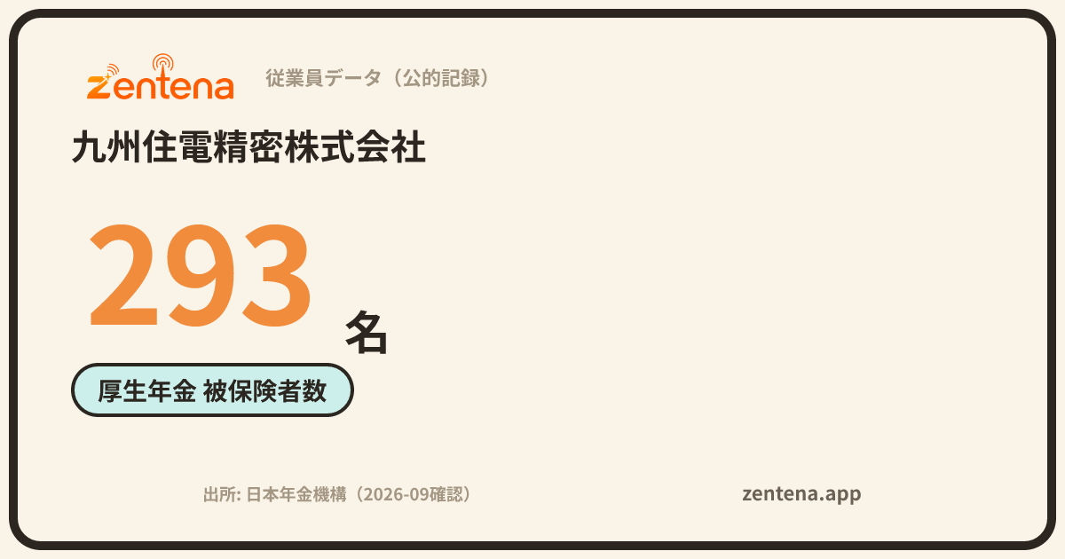 九州住電精密株式会社の従業員データカード