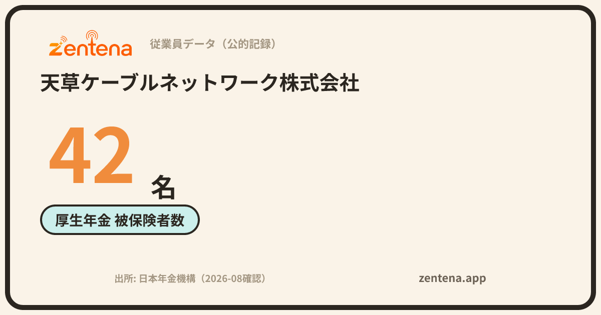 天草ケーブルネットワーク株式会社の従業員データカード